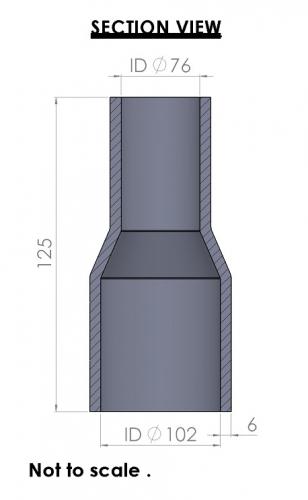 102-76mm Straight Reducer Silicone Hose