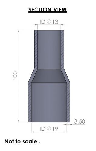 19-13mm Straight Reducer Silicone Hose