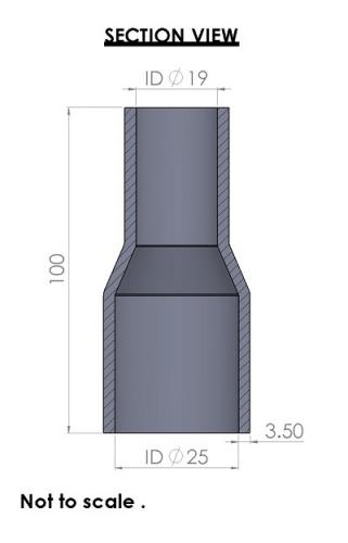 25-19mm Straight Reducer Silicone Hose