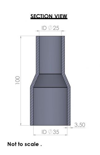 35-25mm Straight Reducer Silicone Hose
