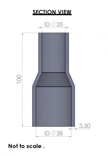 38-35mm Straight Reducer Silicone Hose