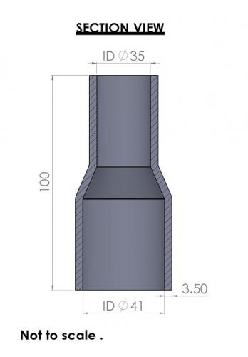 41-35mm Straight Reducer Silicone Hose