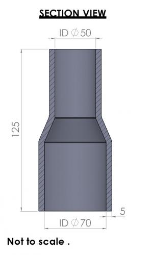 70-51mm Straight Reducer Silicone Hose