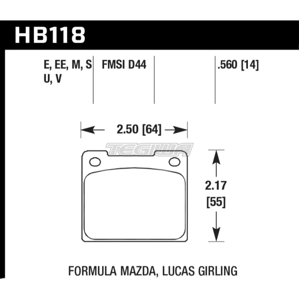 HAWK Performance Black Motorsports Brake Pads Front - HB118M.560