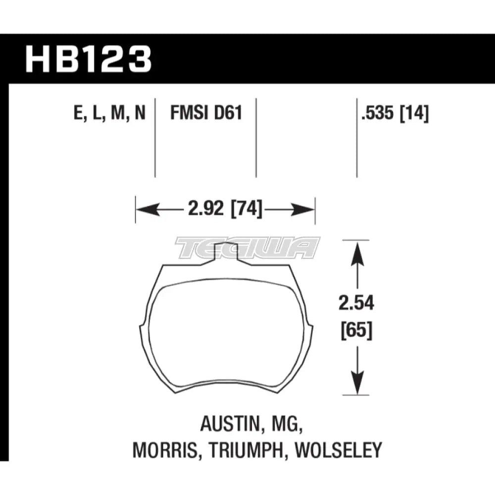 HAWK Performance Black Motorsports Brake Pads Front - HB123M.535