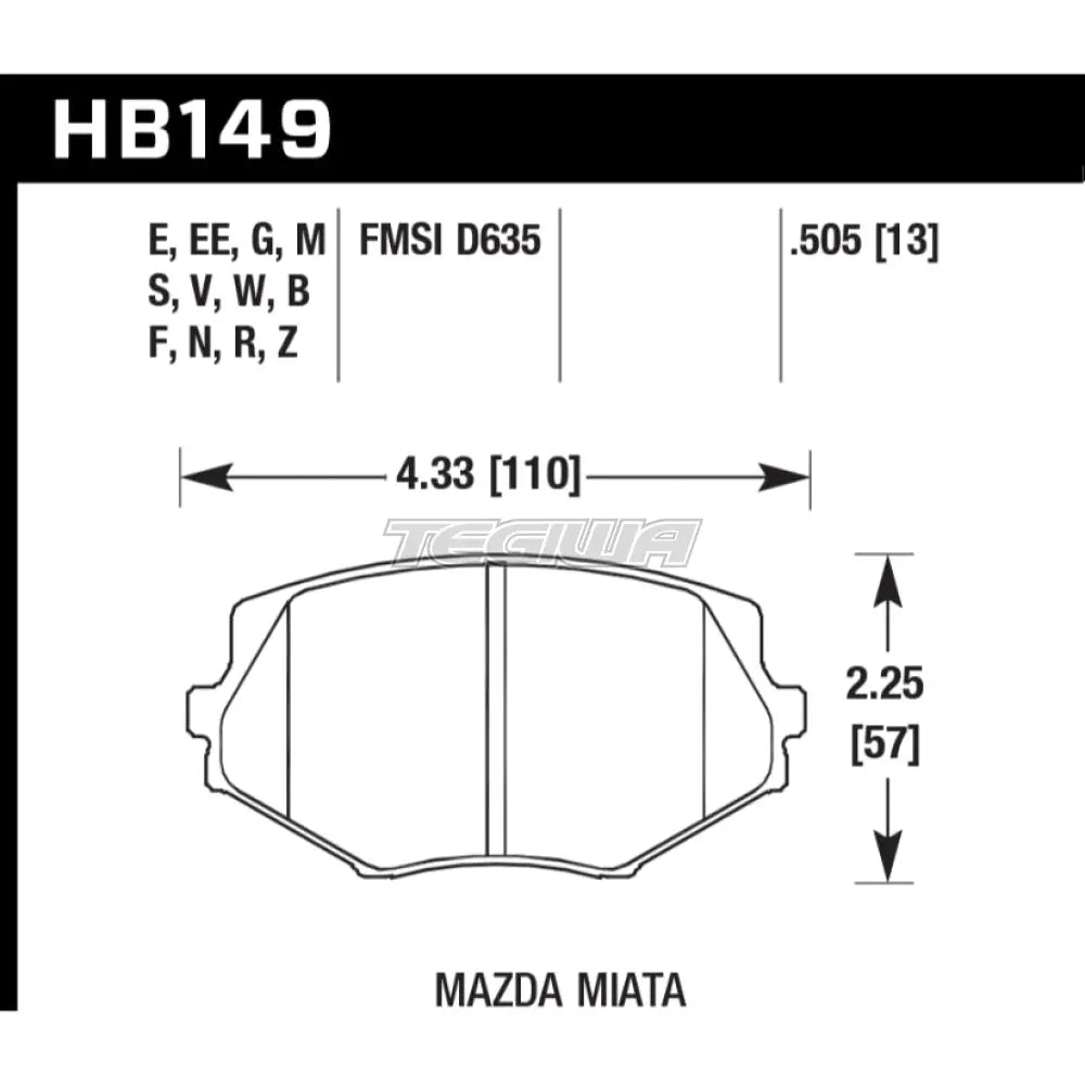 HAWK Performance Black Motorsports Brake Pads Front - HB149M.505