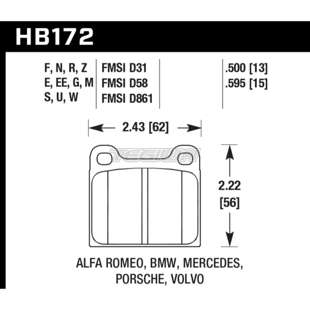 HAWK Performance Black Motorsports Brake Pads Front - HB172M.595