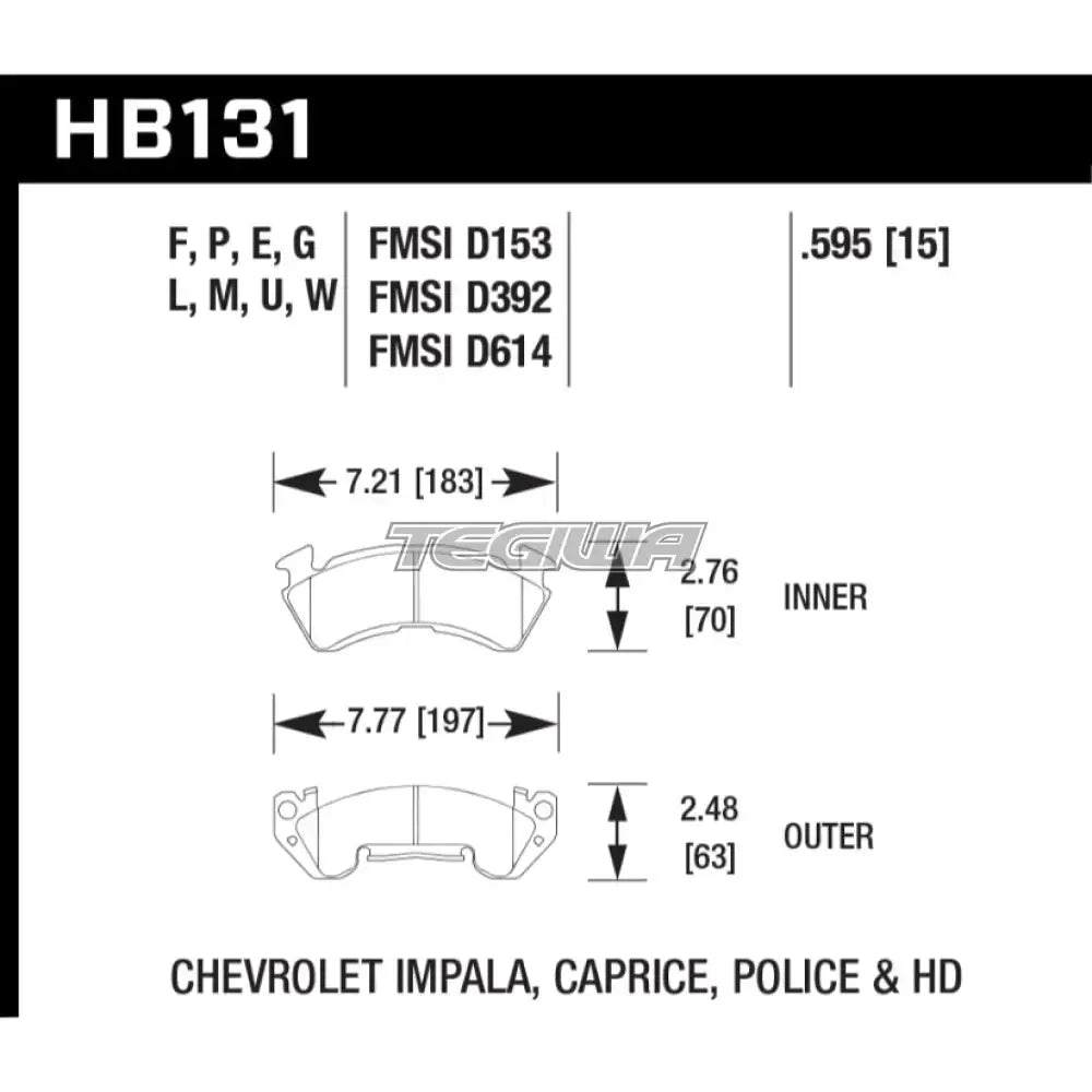 HAWK Performance Black Motorsports Brake Pads GM Magnum Caliper