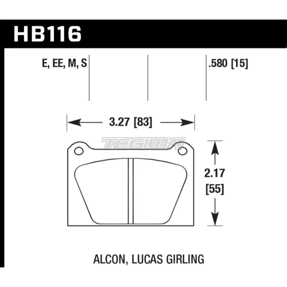 HAWK Performance Black Motorsports Brake Pads  - HB116M.580