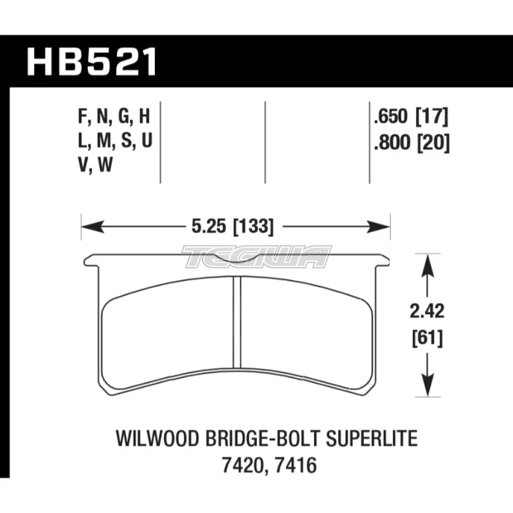 HAWK Performance Black Motorsports Brake Pads  - HB521M.800