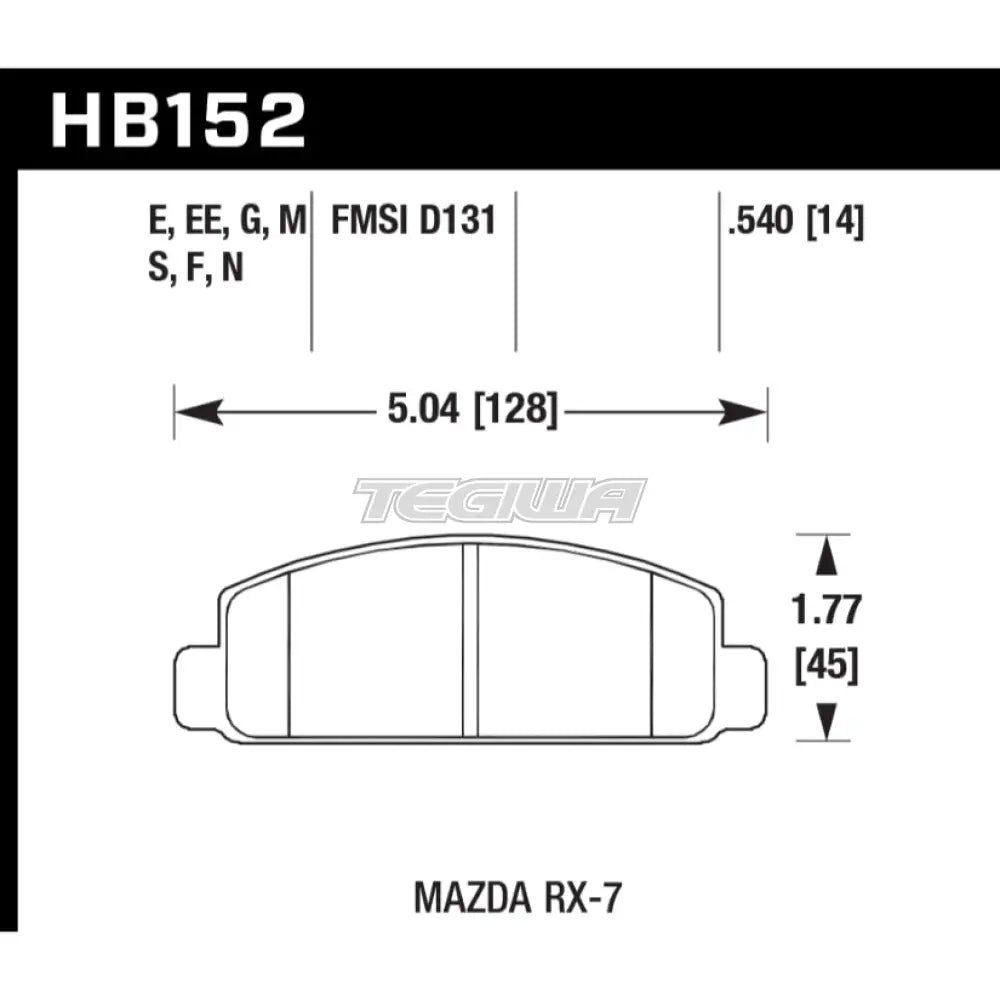 HAWK Performance Black Motorsports Brake Pads Rear - HB152M.540