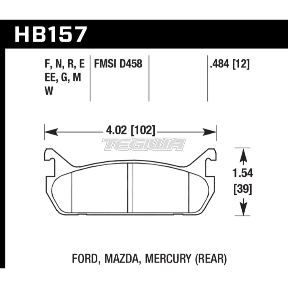 HAWK Performance Black Motorsports Brake Pads Rear - HB157M.484