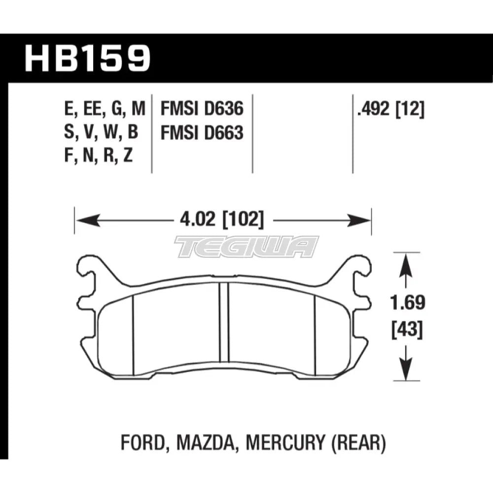 HAWK Performance Black Motorsports Brake Pads Rear - HB159M.492