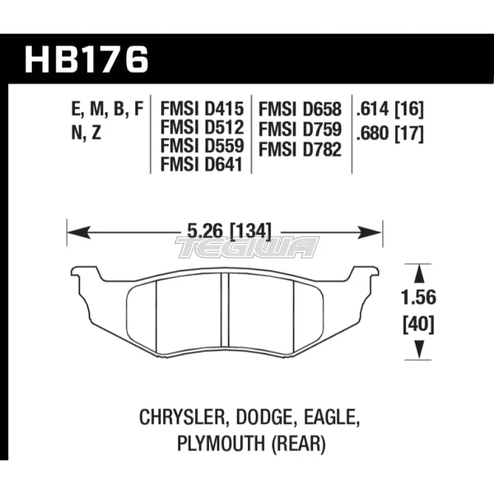 HAWK Performance Black Motorsports Brake Pads Rear - HB176M.680