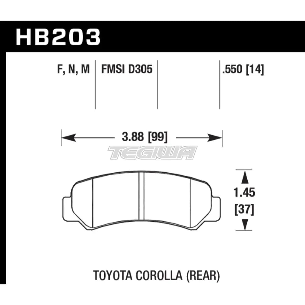 HAWK Performance Black Motorsports Brake Pads Rear - HB203M.550