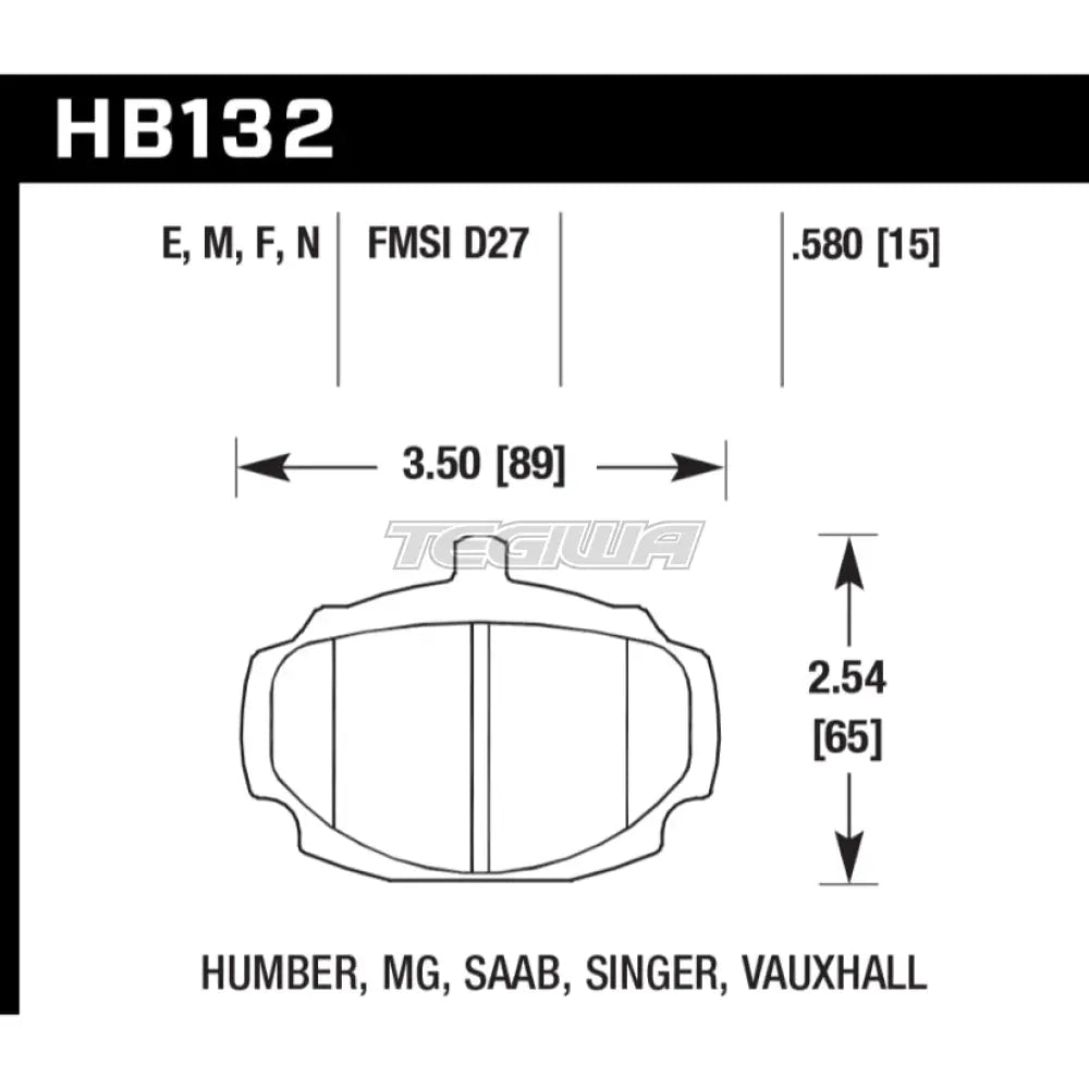 HAWK Performance Blue 9012 Motorsports Brake Pads Front - HB132E.580