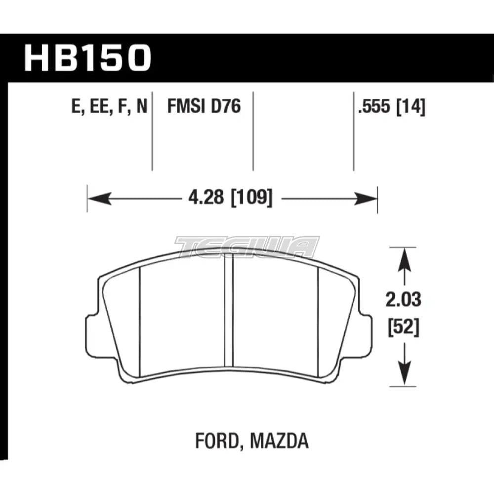 HAWK Performance Blue 9012 Motorsports Brake Pads Front - HB150E.555