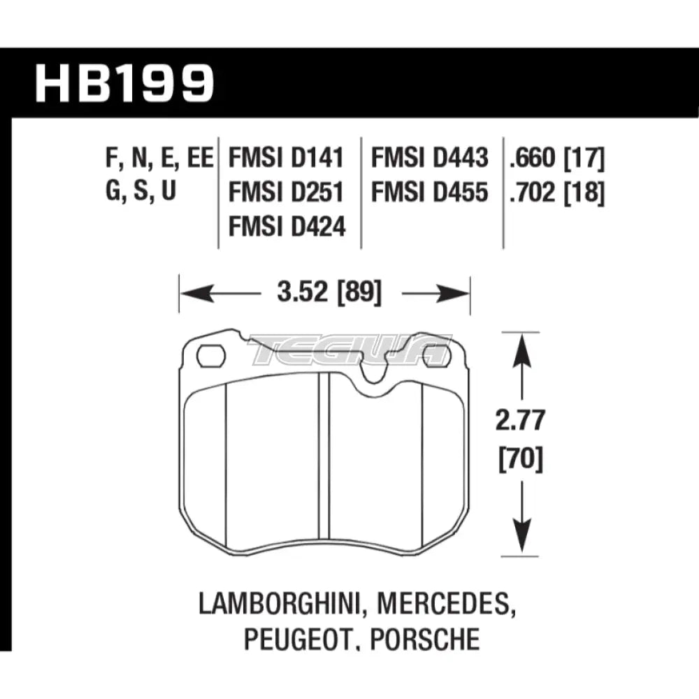 HAWK Performance Blue 9012 Motorsports Brake Pads Front - HB199E.702