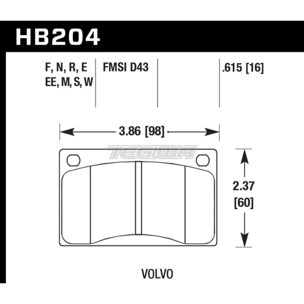 HAWK Performance Blue 9012 Motorsports Brake Pads Front - HB204E.615