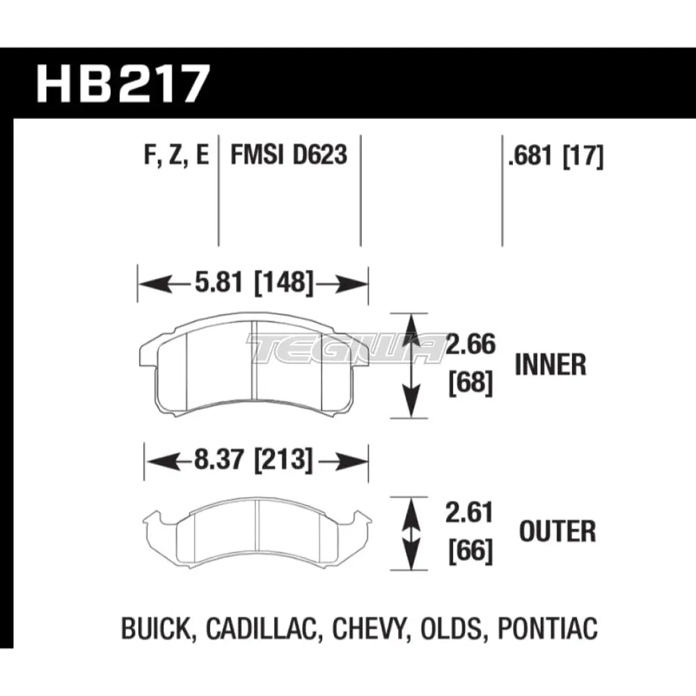 HAWK Performance Blue 9012 Motorsports Brake Pads Front - HB217E.681