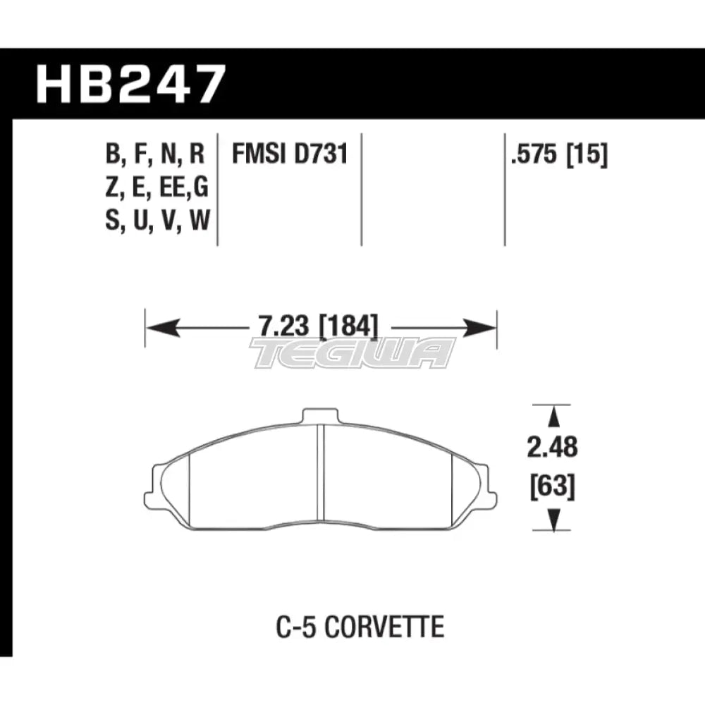 HAWK Performance Blue 9012 Motorsports Brake Pads Front - HB247E.575
