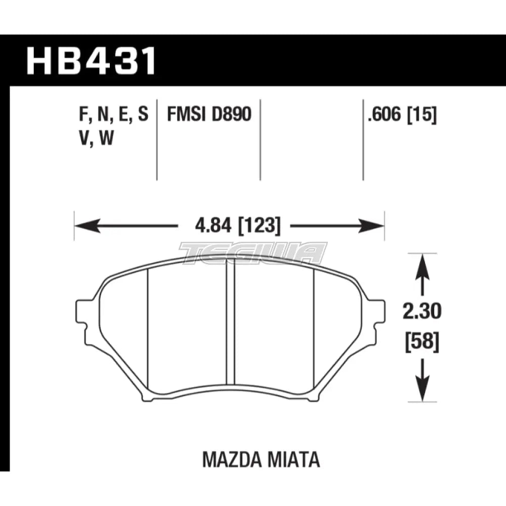 HAWK Performance Blue 9012 Motorsports Brake Pads Front - HB431E.606