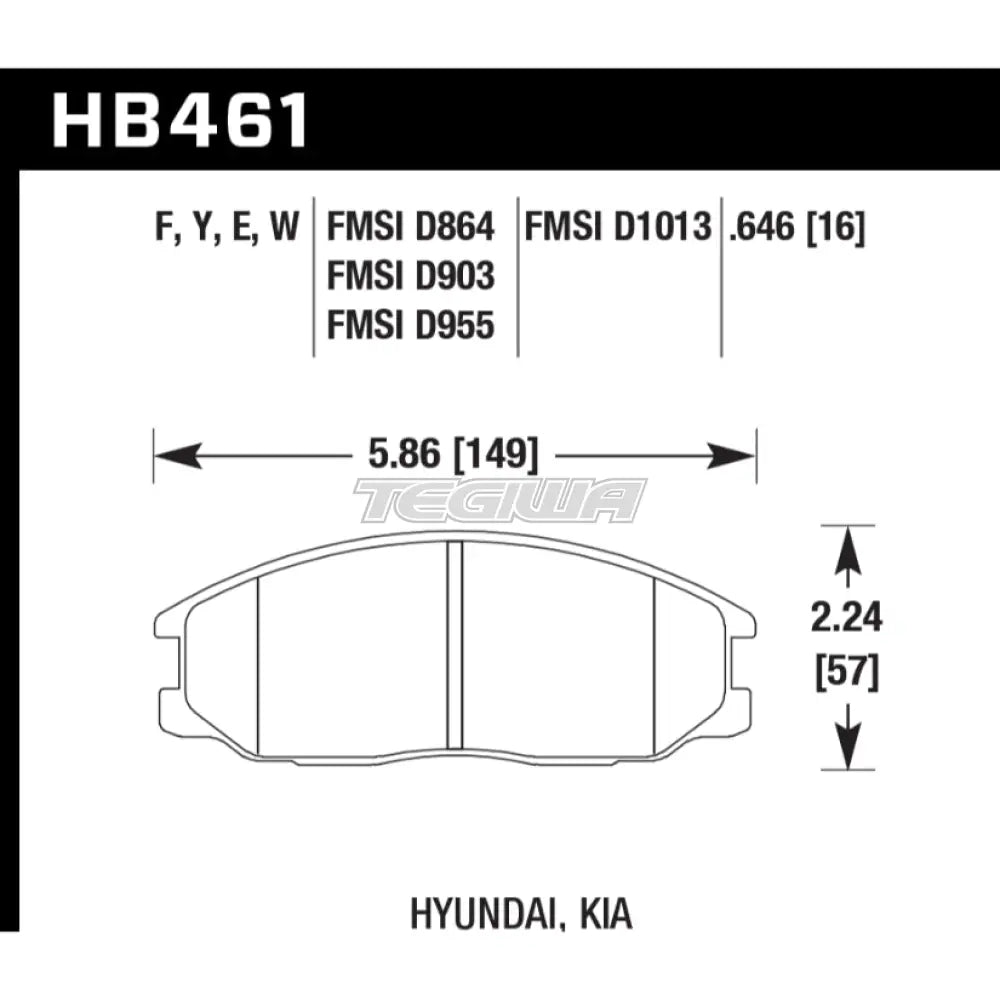 HAWK Performance Blue 9012 Motorsports Brake Pads Front - HB461E.646