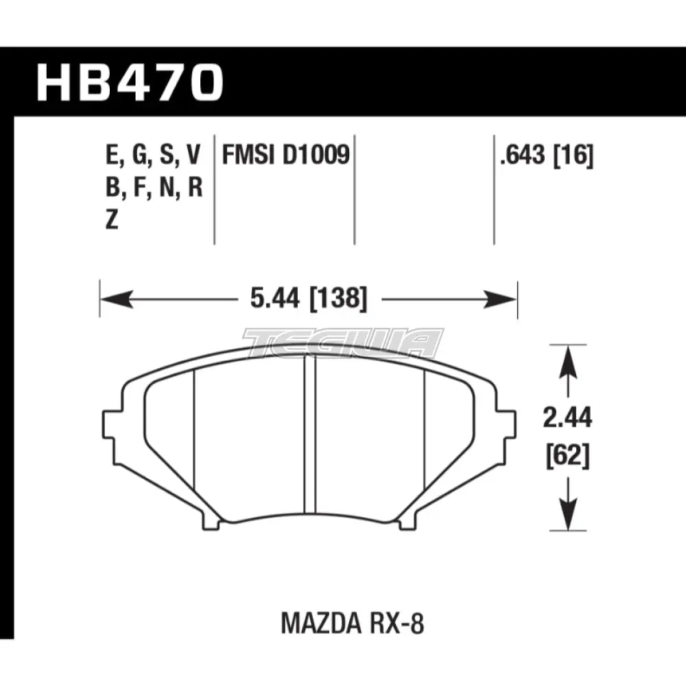 HAWK Performance Blue 9012 Motorsports Brake Pads Front - HB470E.643