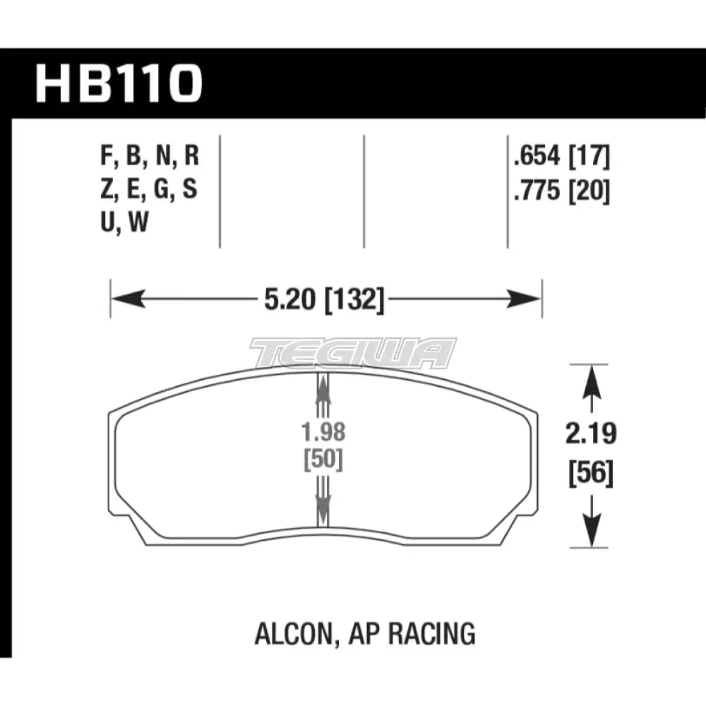 HAWK Performance Blue 9012 Motorsports Brake Pads  - HB110E.654