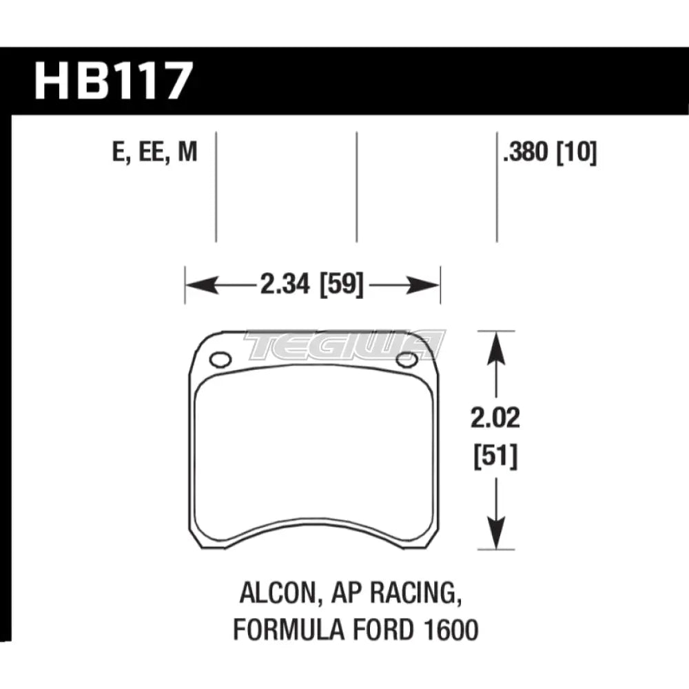 HAWK Performance Blue 9012 Motorsports Brake Pads  - HB117E.380