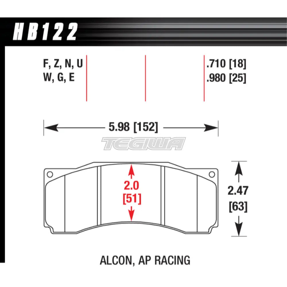 HAWK Performance Blue 9012 Motorsports Brake Pads  - HB122E.710