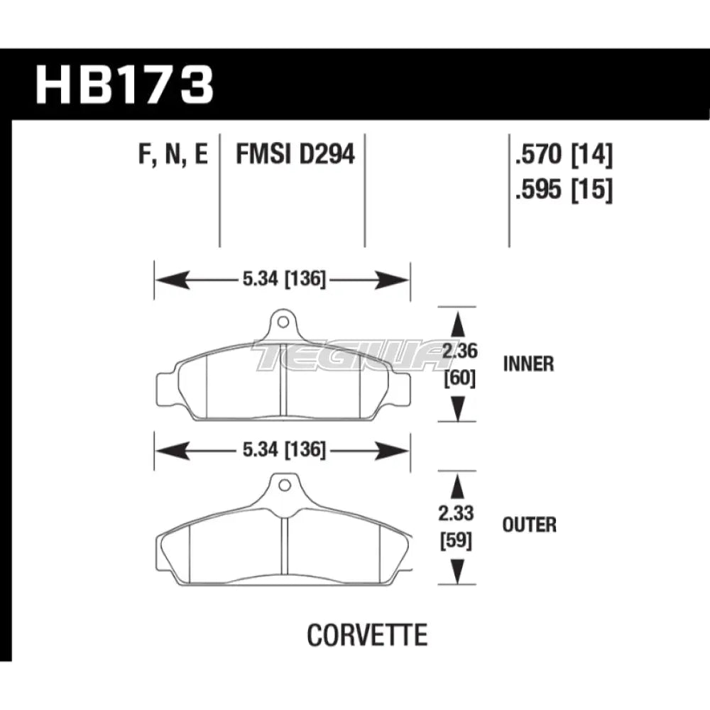 HAWK Performance Blue 9012 Motorsports Brake Pads  - HB173E.595
