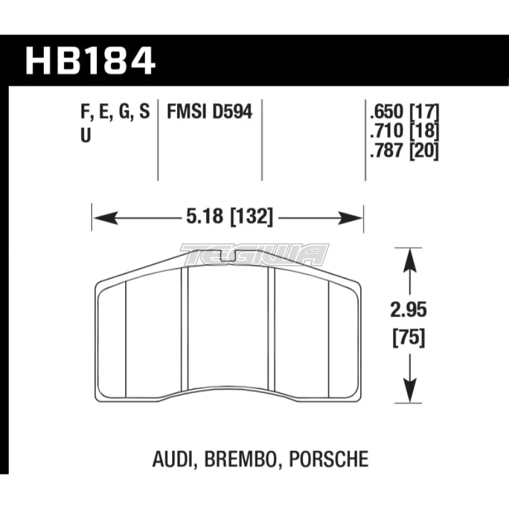 HAWK Performance Blue 9012 Motorsports Brake Pads  - HB184E.710