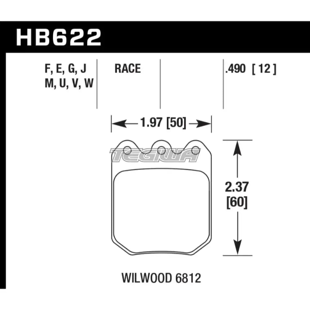 HAWK Performance Blue 9012 Motorsports Brake Pads  - HB622E.550