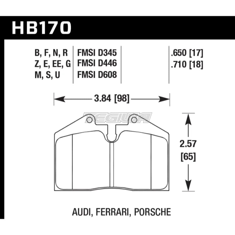 HAWK Performance Blue 9012 Motorsports Brake Pads Rear - HB170E.710