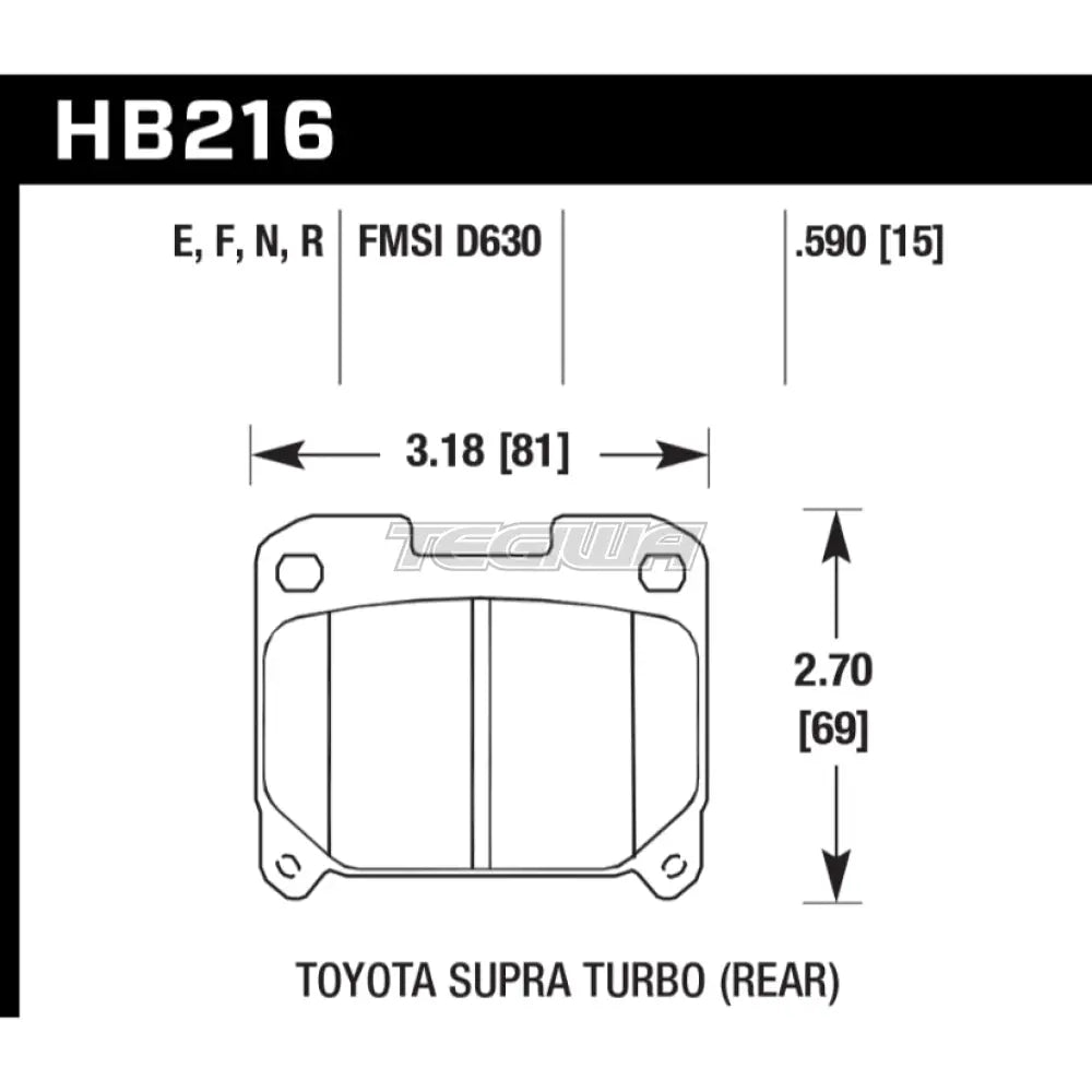 HAWK Performance Blue 9012 Motorsports Brake Pads Rear - HB216E.590