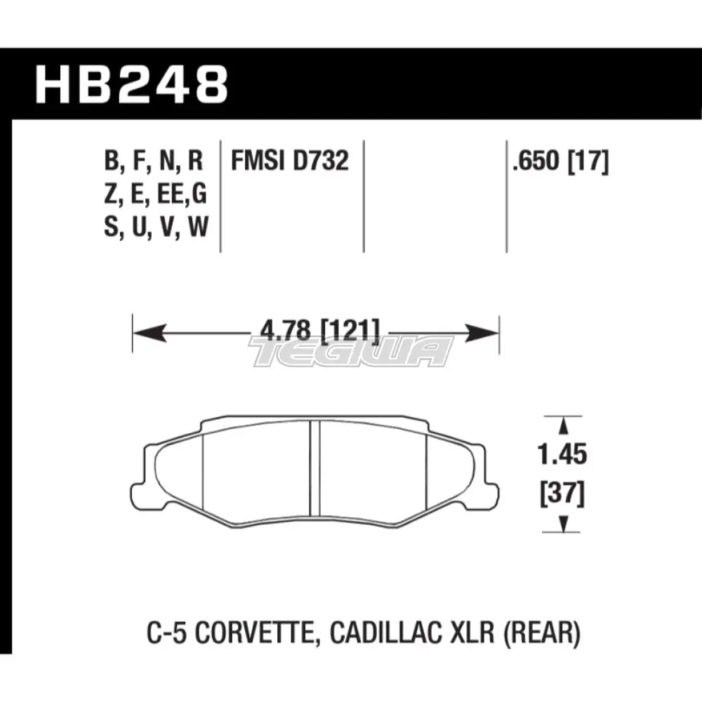 HAWK Performance Blue 9012 Motorsports Brake Pads Rear - HB248E.650