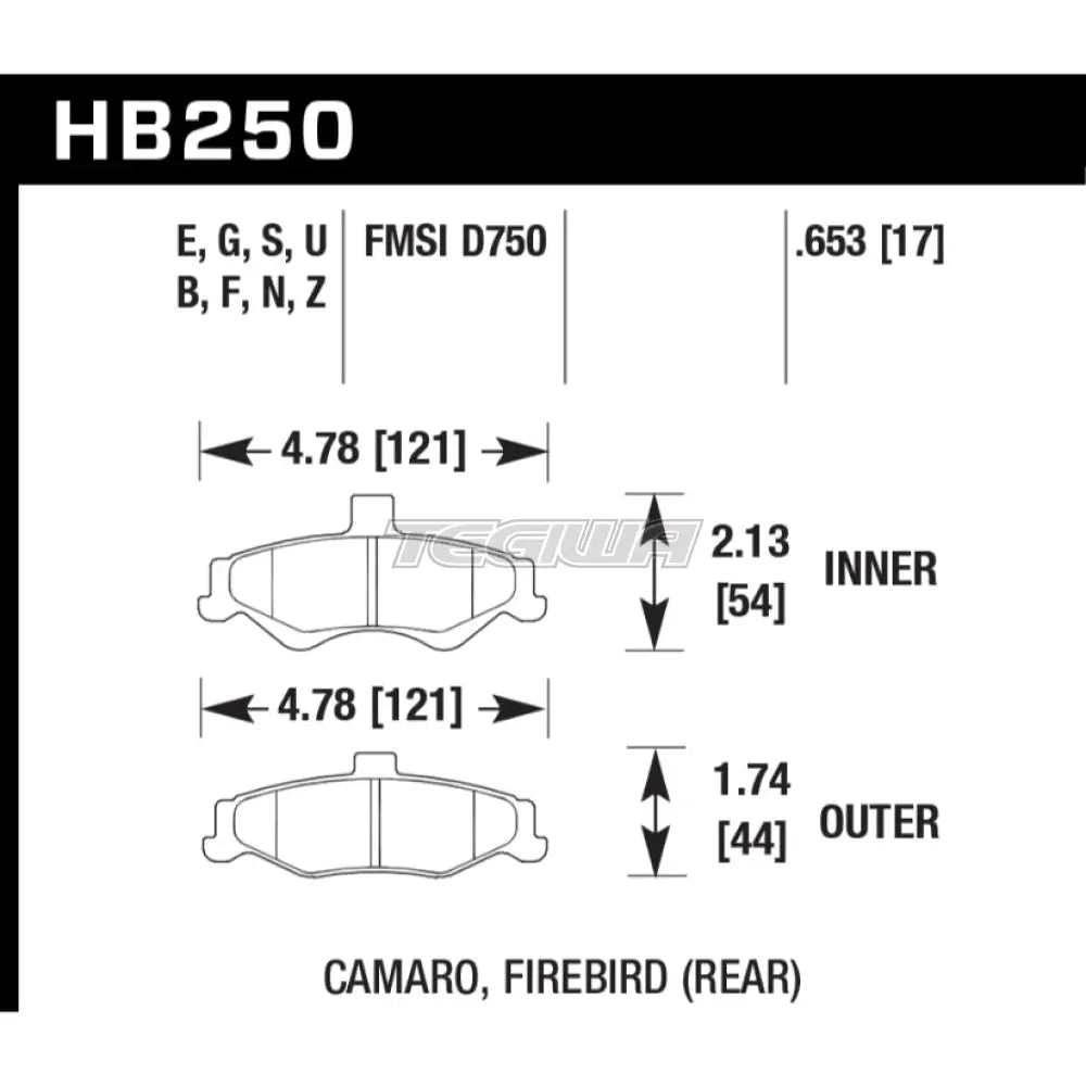 HAWK Performance Blue 9012 Motorsports Brake Pads Rear - HB250E.653