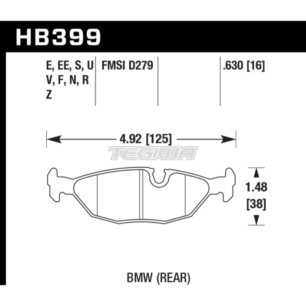 HAWK Performance Blue 9012 Motorsports Brake Pads Rear - HB399E.630