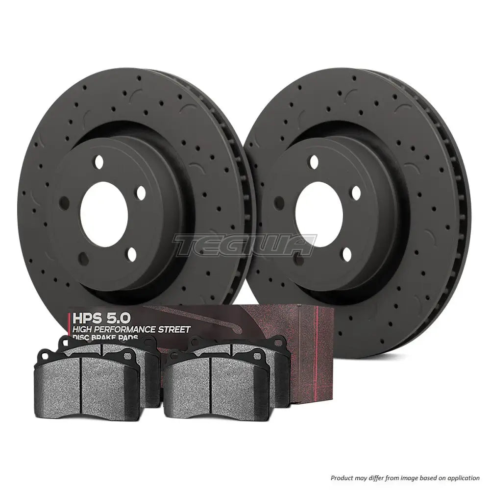 HAWK Performance Brake Kit - HPS 5.0 Pads With Talon Slotted & Drilled Discs Front - HKC4078.524B