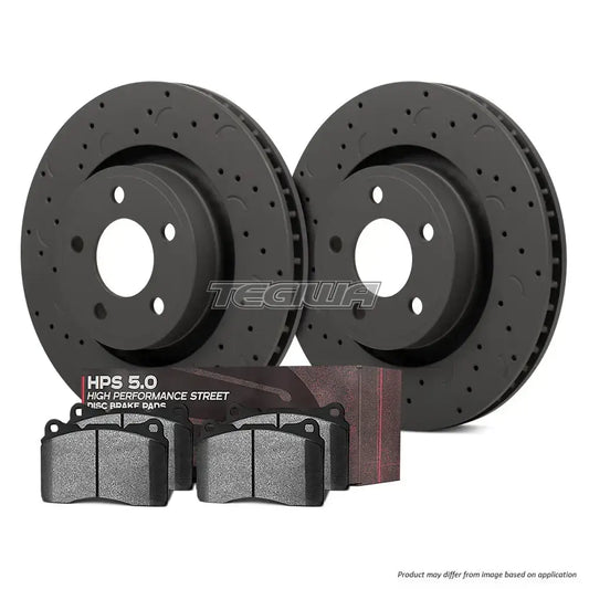 HAWK Performance Brake Kit - HPS 5.0 Pads With Talon Slotted & Drilled Discs Rear Subaru Impreza 2.0L 00-02