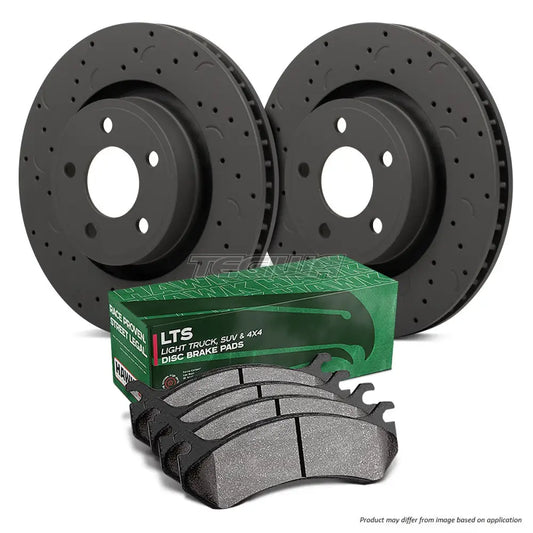 HAWK Performance Brake Kit - LTS Pads With Talon Slotted & Drilled Discs Rear - HKC5256.427Y