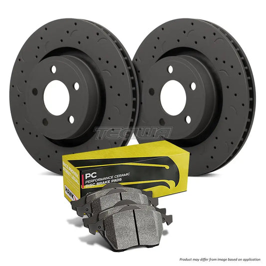 HAWK Performance Brake Kit - PC Pads With Talon Slotted & Drilled Discs Rear - HKC5283.262Z