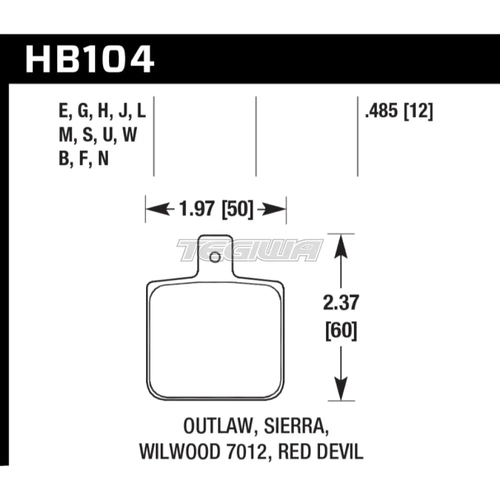 HAWK Performance DR-97 Motorsports Brake Pads  - HB104J.485