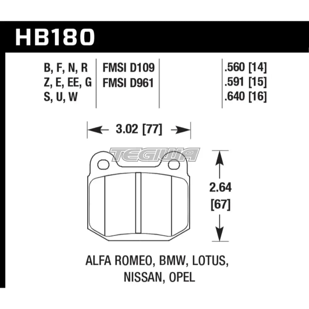 HAWK Performance DTC-30 Motorsports Brake Pads CompBrake Pro Race Four Caliper