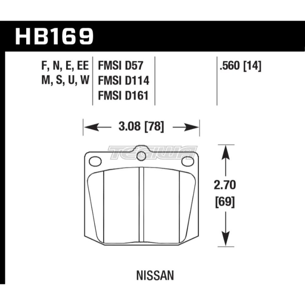 HAWK Performance DTC-30 Motorsports Brake Pads Front - HB169W.560