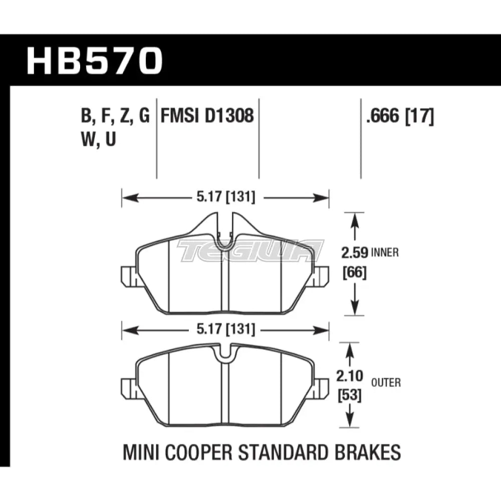 HAWK Performance DTC-30 Motorsports Brake Pads Front - HB570W.666