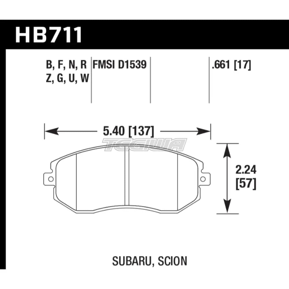 HAWK Performance DTC-30 Motorsports Brake Pads Front - HB711W.661