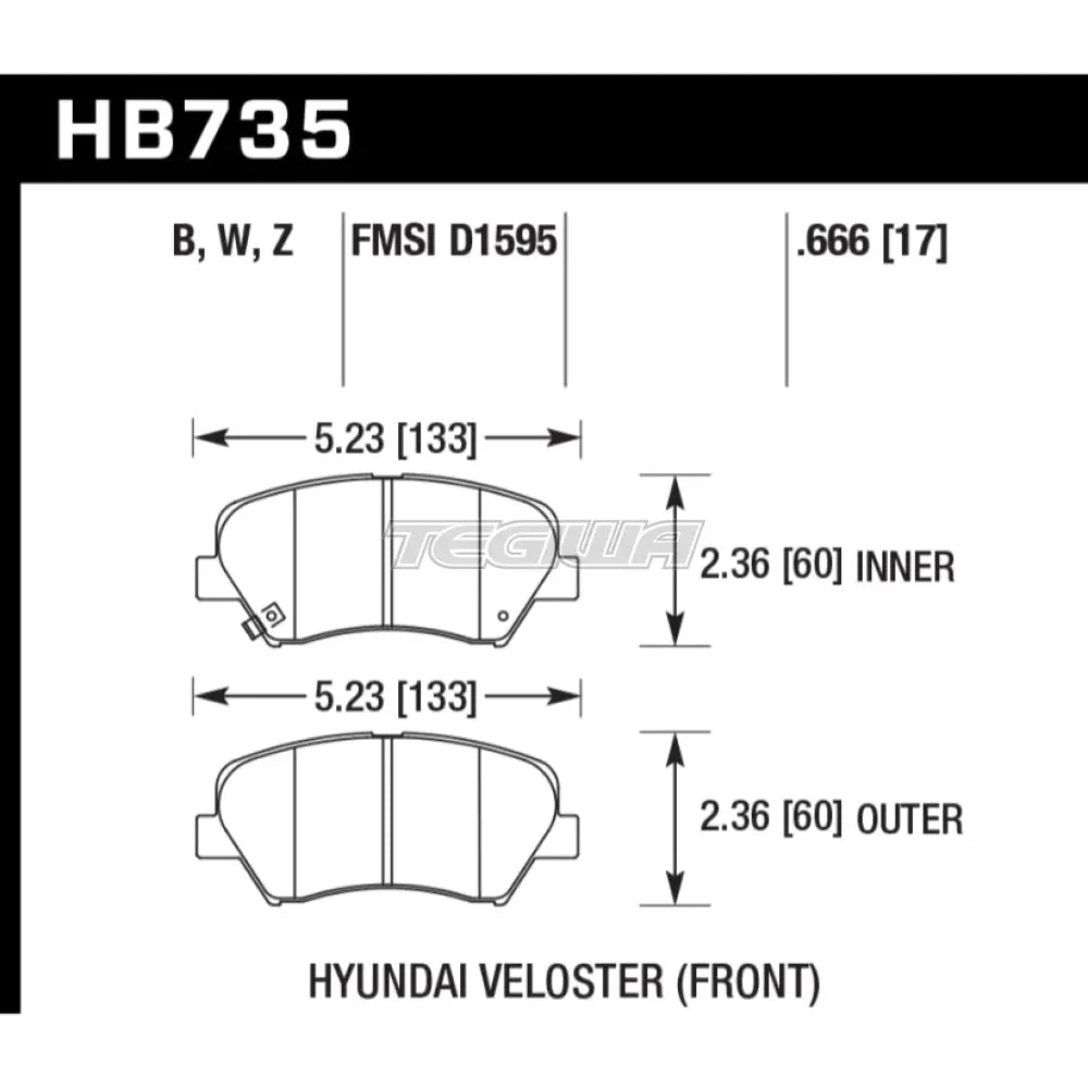 HAWK Performance DTC-30 Motorsports Brake Pads Front - HB735W.666