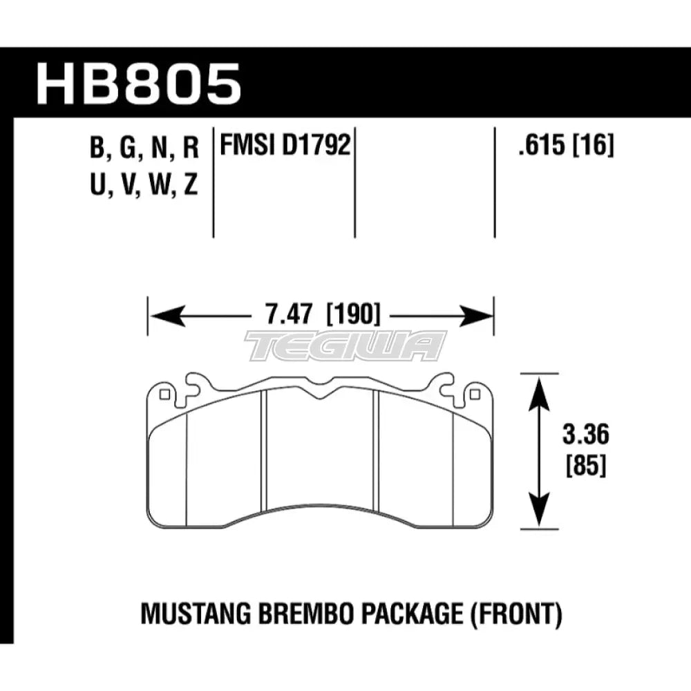 HAWK Performance DTC-30 Motorsports Brake Pads Front - HB805W.615